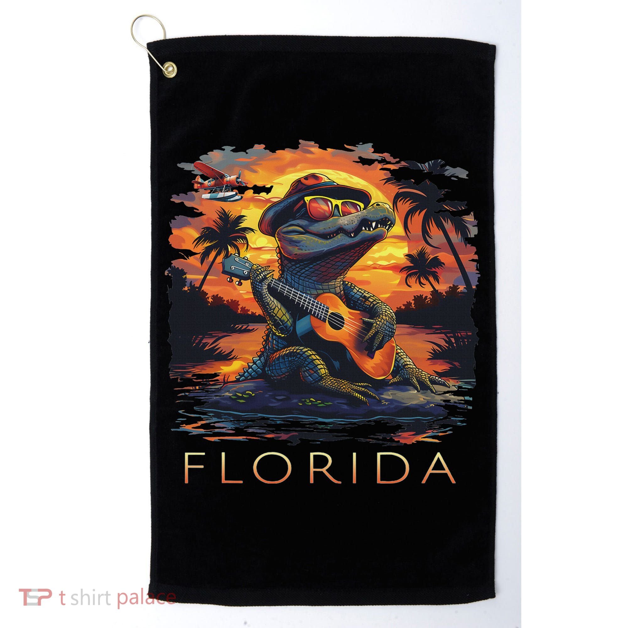 Florida Vacation Cute Alligator Golf Towel