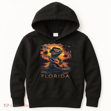 Florida Vacation Cute Alligator Kids Hoodie
