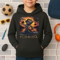 Florida Vacation Cute Alligator Kids Hoodie thumb 2