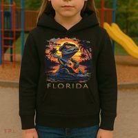Florida Vacation Cute Alligator Kids Hoodie thumb 3