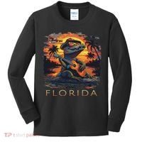 Florida Vacation Cute Alligator Kids Long Sleeve Shirt thumb 0