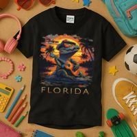 Florida Vacation Cute Alligator Kids T-Shirt thumb 3