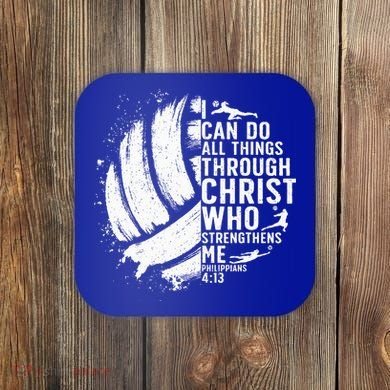 Funny Volleyball Christian Design Coaster