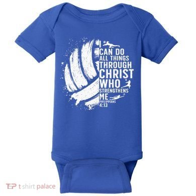 Funny Volleyball Christian Design Baby Bodysuit