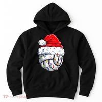 Funny Volleyball Christmas Santa Hat Gift Hoodie thumb 0