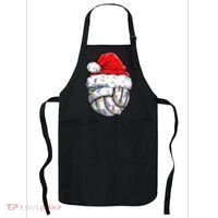 Funny Volleyball Christmas Santa Hat Gift Apron thumb 0