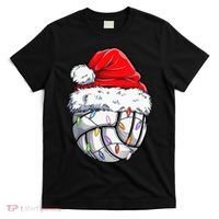 Funny Volleyball Christmas Santa Hat Gift T-Shirt thumb 0
