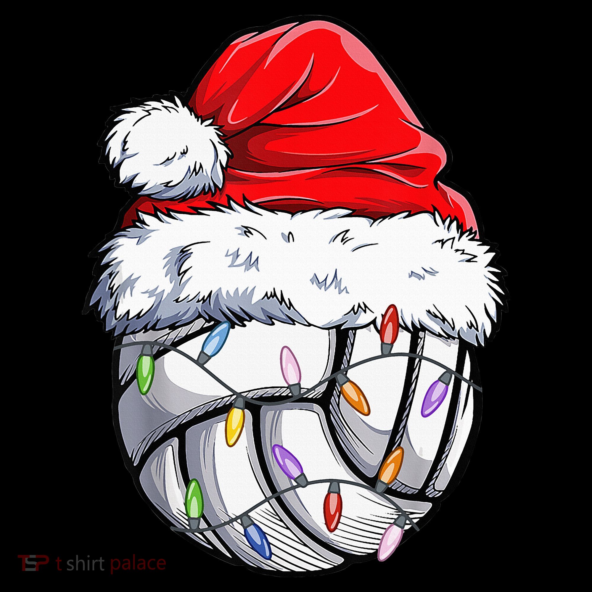 Funny Volleyball Christmas Santa Hat Gift Women's Hoodie