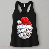 Funny Volleyball Christmas Santa Hat Gift Women's Tank Top thumb 3