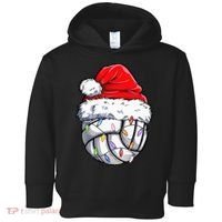 Funny Volleyball Christmas Santa Hat Gift Toddler Hoodie thumb 0