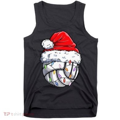 Funny Volleyball Christmas Santa Hat Gift Tank Top