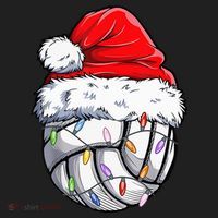 Funny Volleyball Christmas Santa Hat Gift Golf Towel thumb 3
