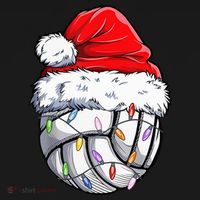 Funny Volleyball Christmas Santa Hat Gift Women's Long Sleeve Shirt thumb 2