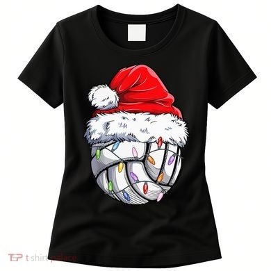Funny Volleyball Christmas Santa Hat Gift Women's T-Shirt