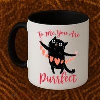 Funny Valentine Cat To Me You Are Purrfect Coffee Mug thumb 2
