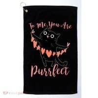 Funny Valentine Cat To Me You Are Purrfect Golf Towel thumb 0