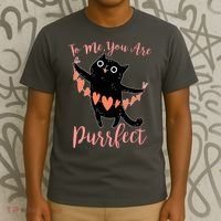 Funny Valentine Cat To Me You Are Purrfect T-Shirt thumb 3