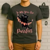 Funny Valentine Cat To Me You Are Purrfect T-Shirt thumb 6