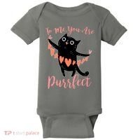 Funny Valentine Cat To Me You Are Purrfect Baby Bodysuit thumb 0