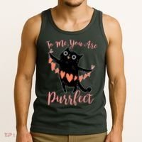 Funny Valentine Cat To Me You Are Purrfect Tank Top thumb 3