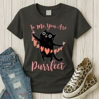 Funny Valentine Cat To Me You Are Purrfect Women's T-Shirt thumb 3