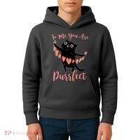Funny Valentine Cat To Me You Are Purrfect Kids Hoodie thumb 4