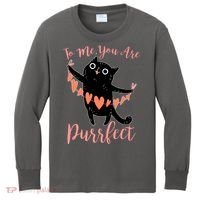 Funny Valentine Cat To Me You Are Purrfect Kids Long Sleeve Shirt thumb 0