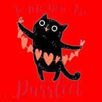 Funny Valentine Cat To Me You Are Purrfect Santa Hat thumb 1