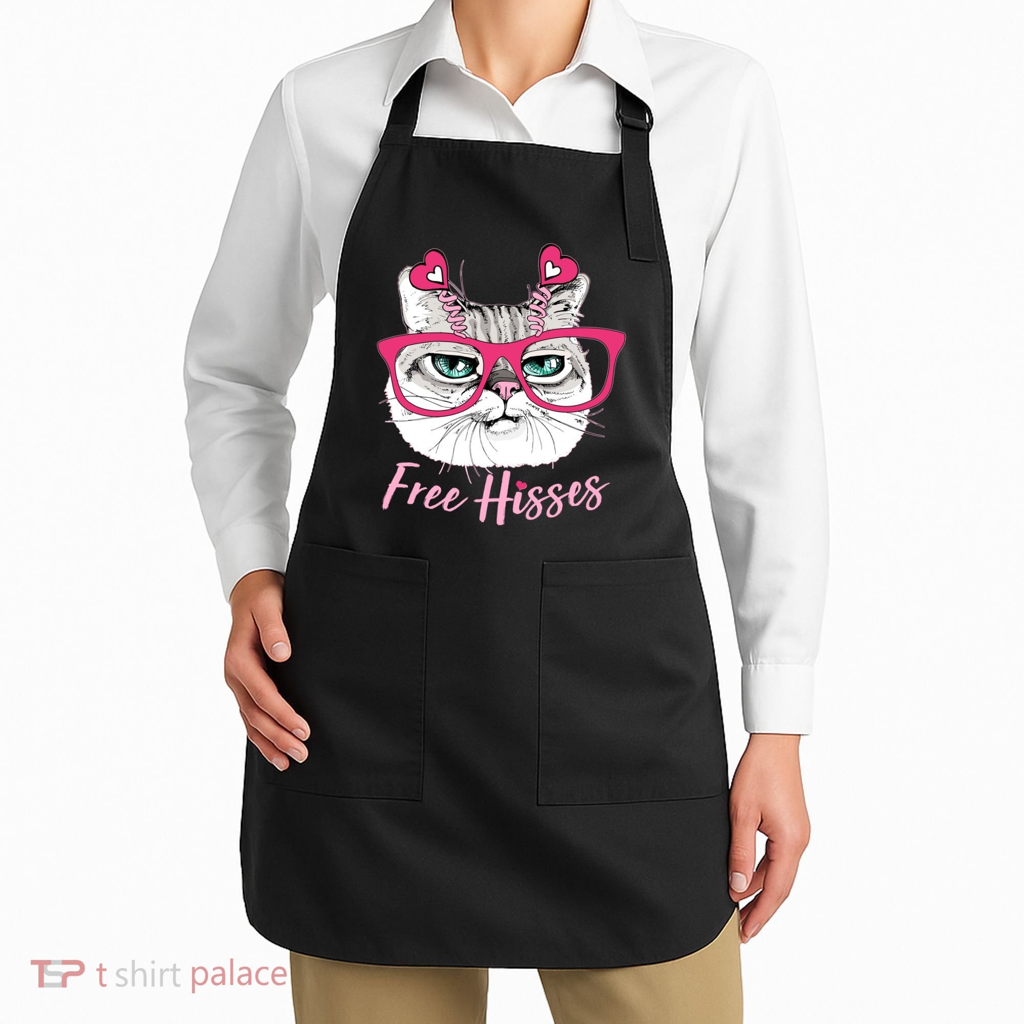 Funny Valentine Cat Free Hisses Apron