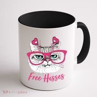 Funny Valentine Cat Free Hisses Coffee Mug thumb 1