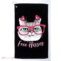 Funny Valentine Cat Free Hisses Golf Towel thumb 0