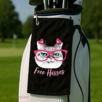 Funny Valentine Cat Free Hisses Golf Towel thumb 2