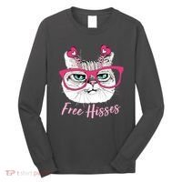 Funny Valentine Cat Free Hisses Long Sleeve Shirt thumb 0