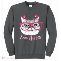 Funny Valentine Cat Free Hisses Sweatshirt thumb 0