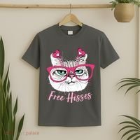 Funny Valentine Cat Free Hisses T-Shirt thumb 2