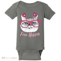 Funny Valentine Cat Free Hisses Baby Bodysuit thumb 0