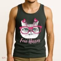 Funny Valentine Cat Free Hisses Tank Top thumb 3