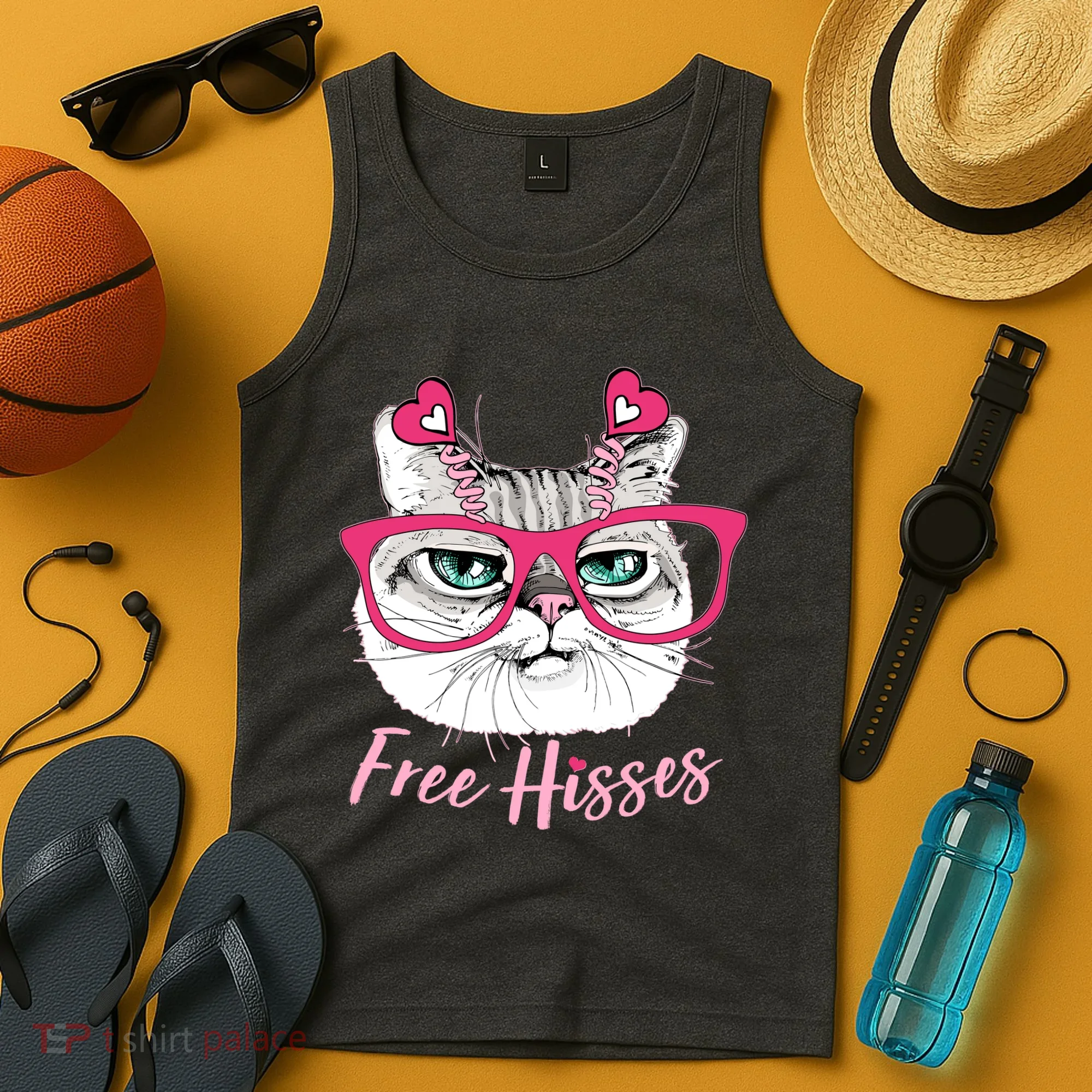 Funny Valentine Cat Free Hisses Tank Top
