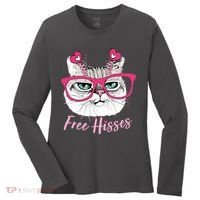 Funny Valentine Cat Free Hisses Women's Long Sleeve Shirt thumb 0