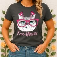 Funny Valentine Cat Free Hisses Women's T-Shirt thumb 2