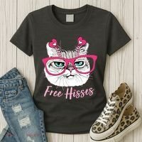 Funny Valentine Cat Free Hisses Women's T-Shirt thumb 3