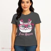 Funny Valentine Cat Free Hisses Women's T-Shirt thumb 4
