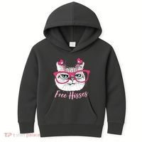 Funny Valentine Cat Free Hisses Kids Hoodie thumb 0