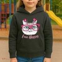 Funny Valentine Cat Free Hisses Kids Hoodie thumb 3