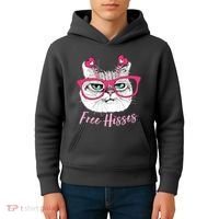 Funny Valentine Cat Free Hisses Kids Hoodie thumb 4