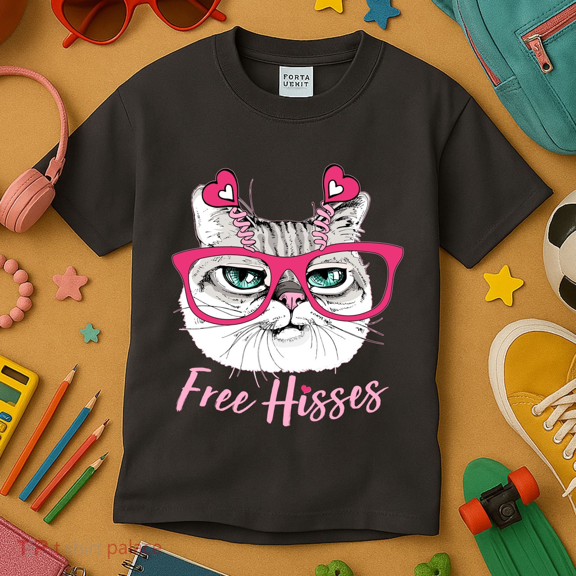 Funny Valentine Cat Free Hisses Kids T-Shirt