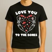 Funny Valentines Day Love You To The Bones Skeletons T-Shirt thumb 3