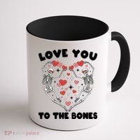 Funny Valentines Day Love You To The Bones Skeletons Coffee Mug thumb 1