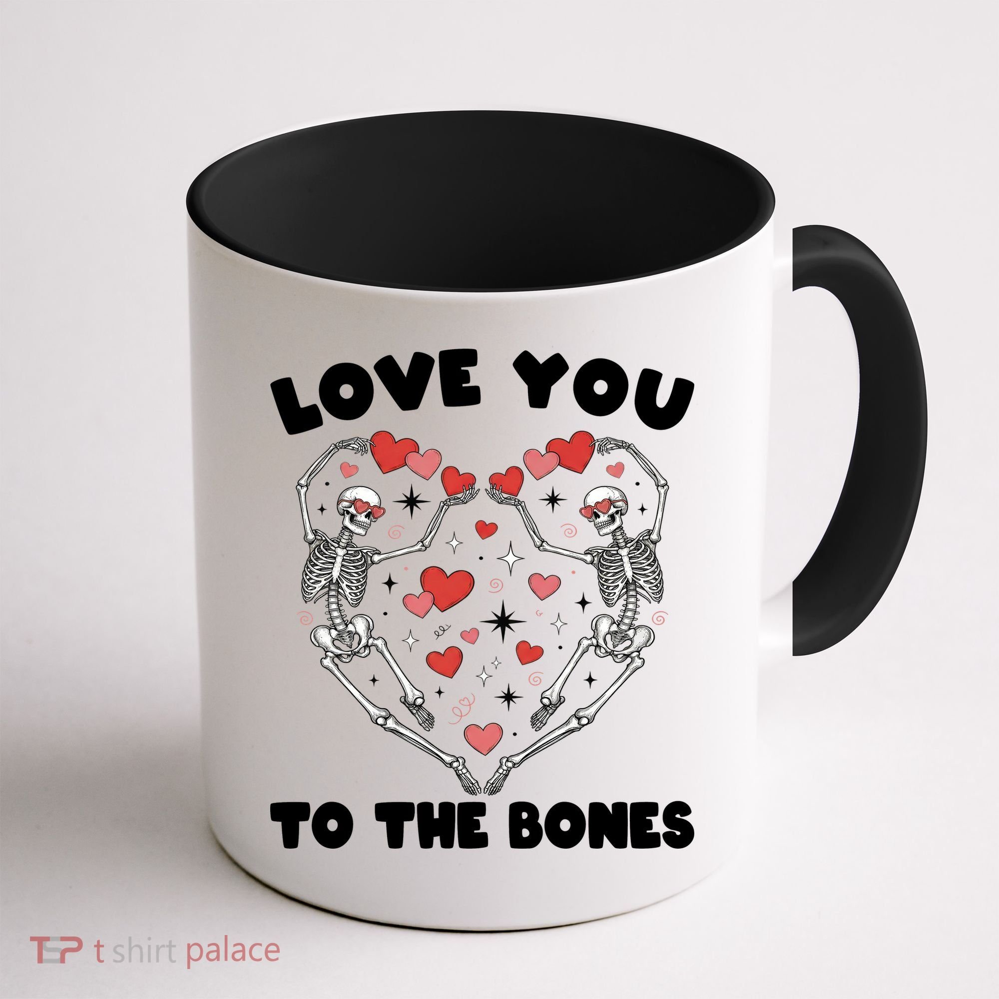 Funny Valentines Day Love You To The Bones Skeletons Coffee Mug