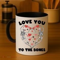 Funny Valentines Day Love You To The Bones Skeletons Coffee Mug thumb 4